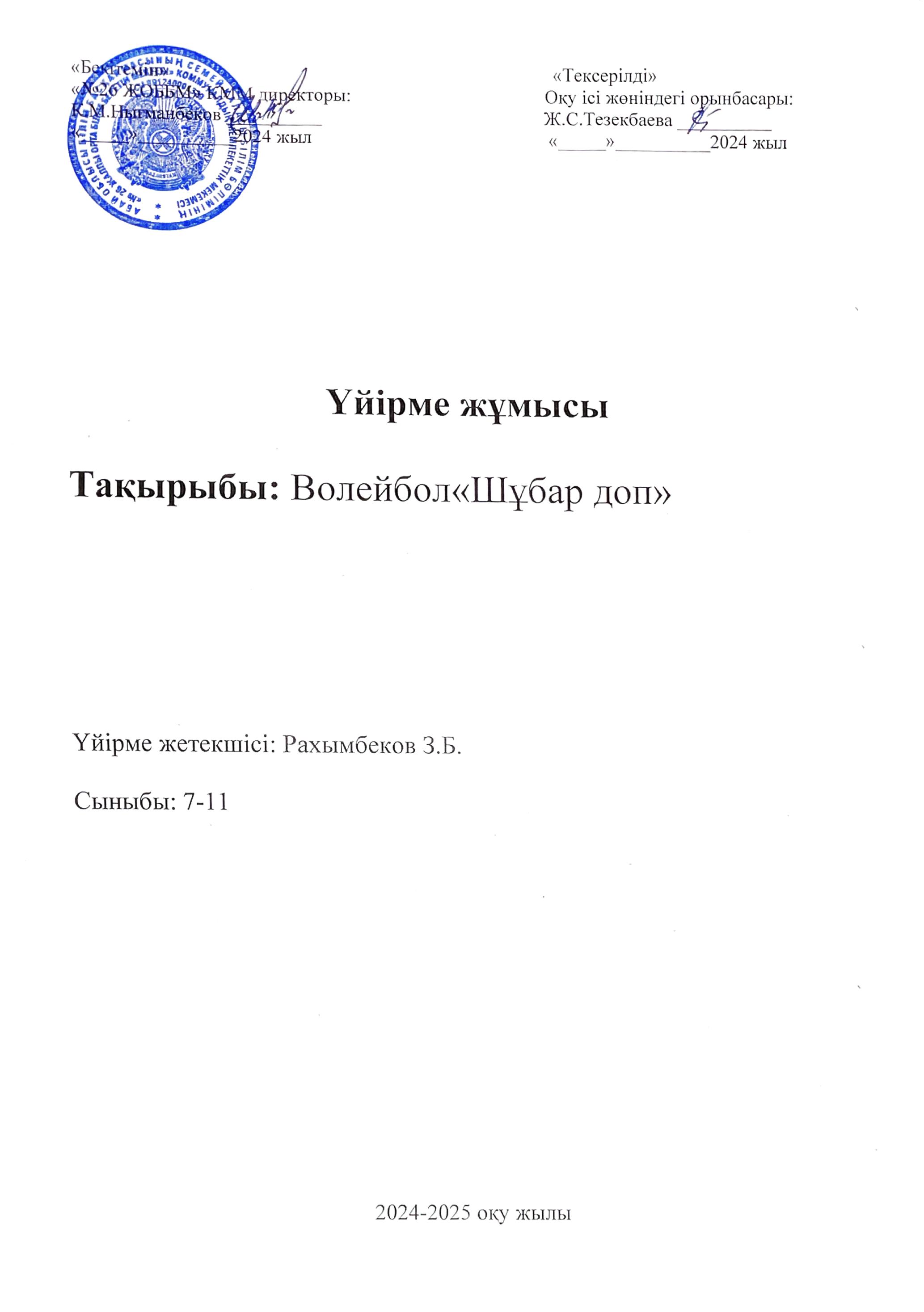 Волейбол "Шұбар доп"